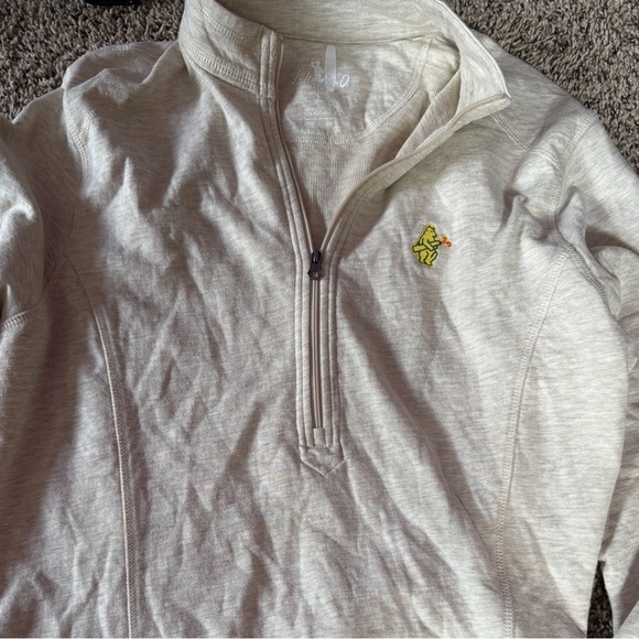 Johnny-O half zip classic patch logo oatmeal peach undertone size Large - Picture 3 of 5